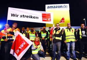 Workers at Amazon.de on strike
